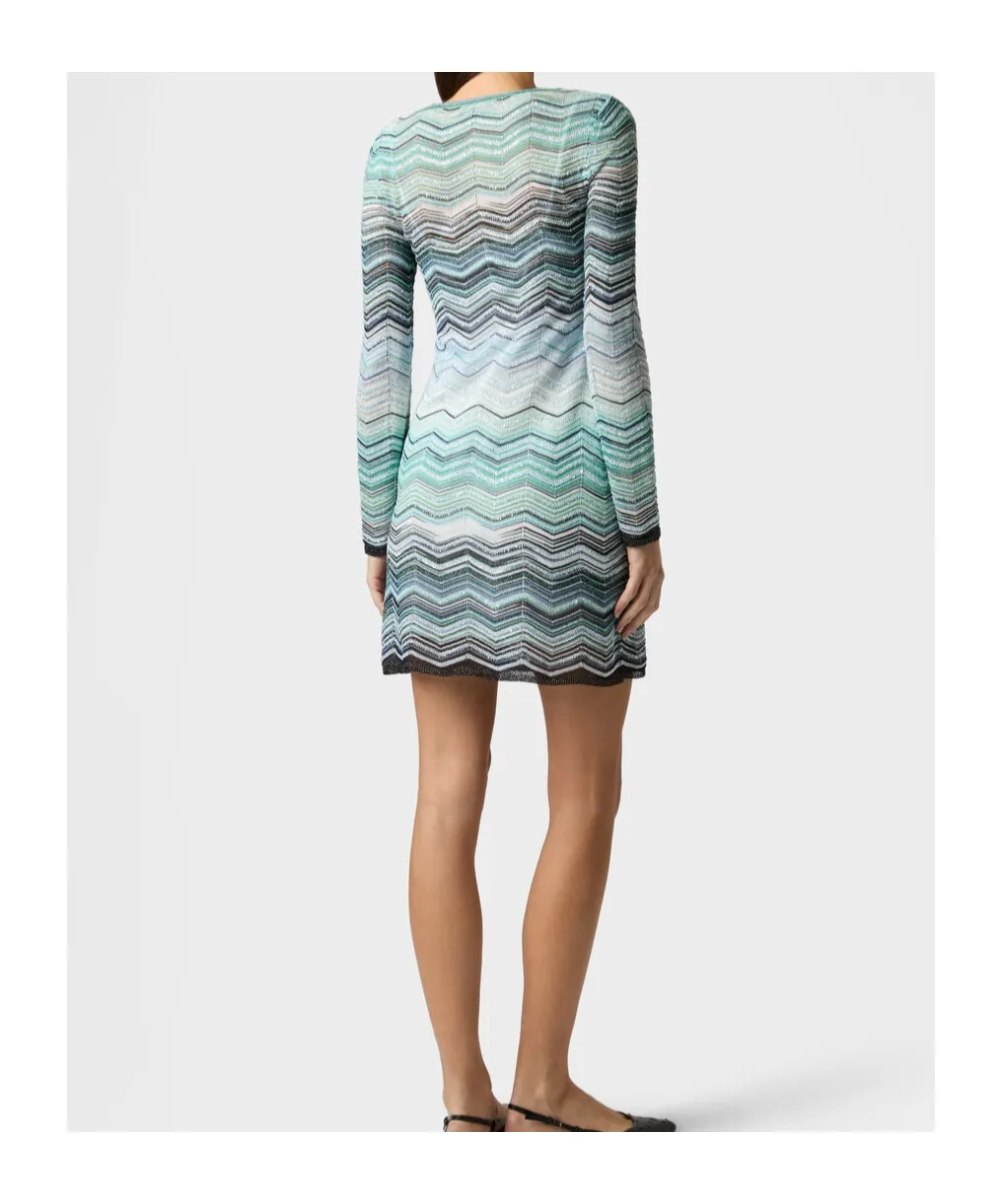 Missoni Chevron Lamé Mini Knitted Dress
