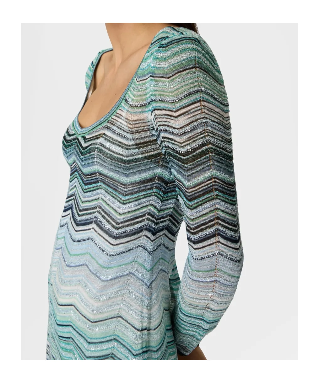 Missoni Chevron Lamé Mini Knitted Dress
