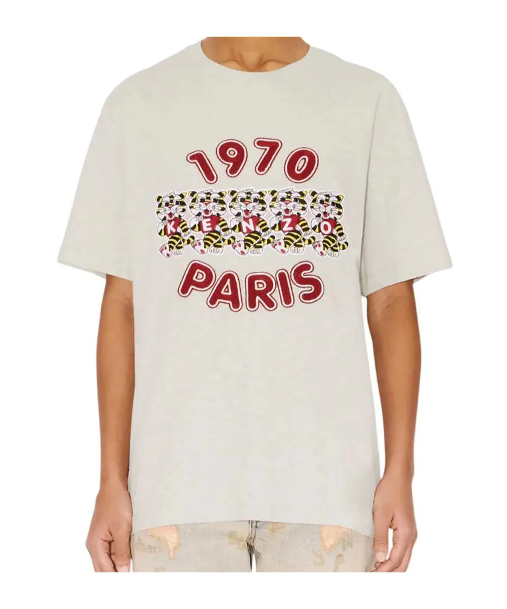 Embroidered Loose T-Shirt In Cotton Kenzo Wild Tiger