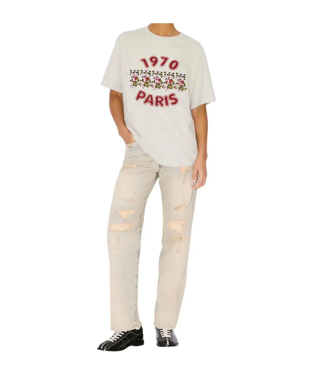 Embroidered Loose T-Shirt In Cotton Kenzo Wild Tiger