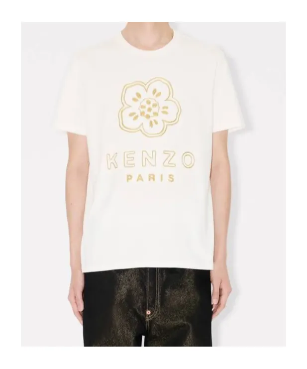 Embroidered Slim T-Shirt In Cotton Boke Flower