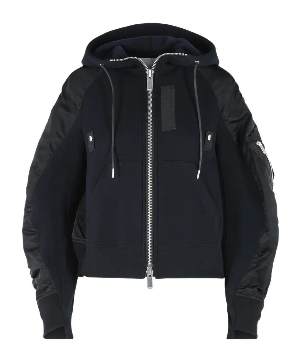 Sacai Zip-Up Panelled Hoodie