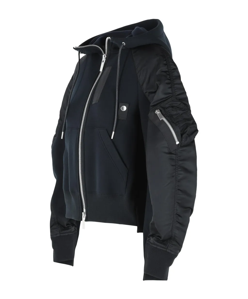 Sacai Zip-Up Panelled Hoodie