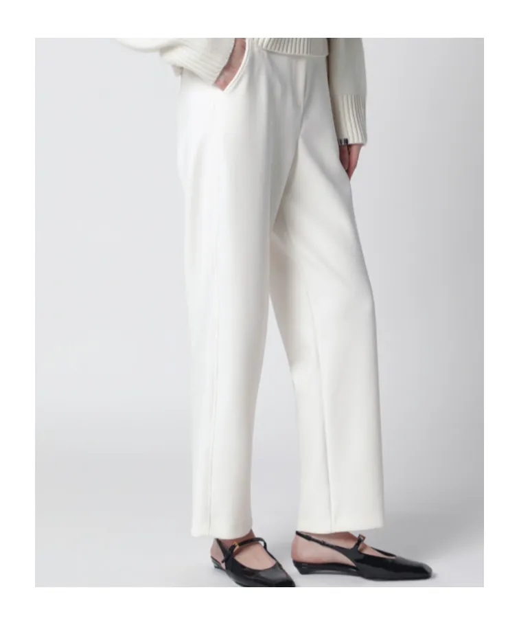 Ivory Straight-Leg Trousers