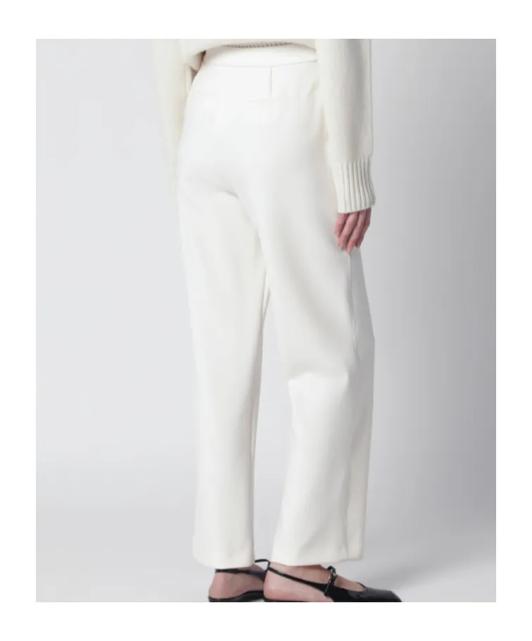 Ivory Straight-Leg Trousers