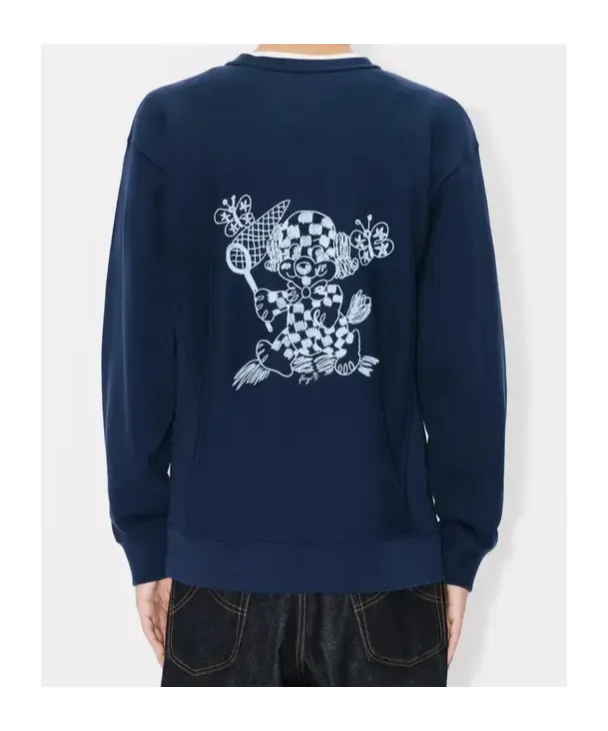 Embroidered Outlined Sweatshirt In Cotton Kenzo Cartoon
