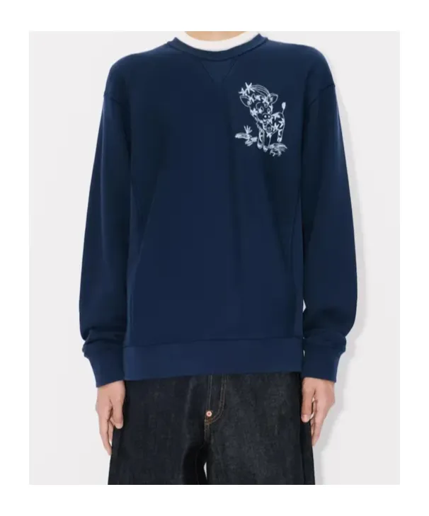 Embroidered Outlined Sweatshirt In Cotton Kenzo Cartoon