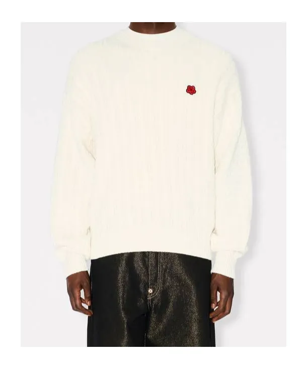 Knit Jumper In Cotton Wool Boke Flower