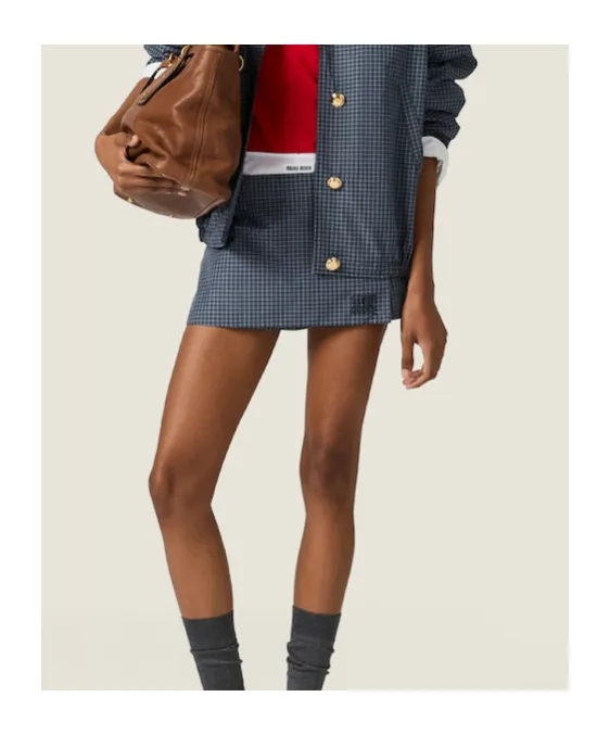 Checked Technical Fabric Mini Skort