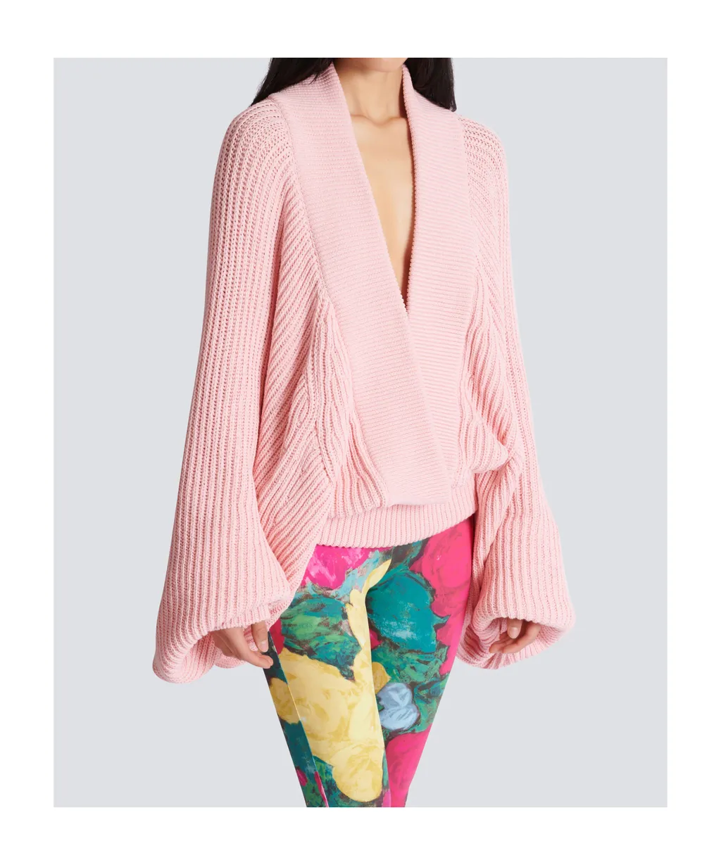 Balmain Oversized Ribbed Knitted Sweater