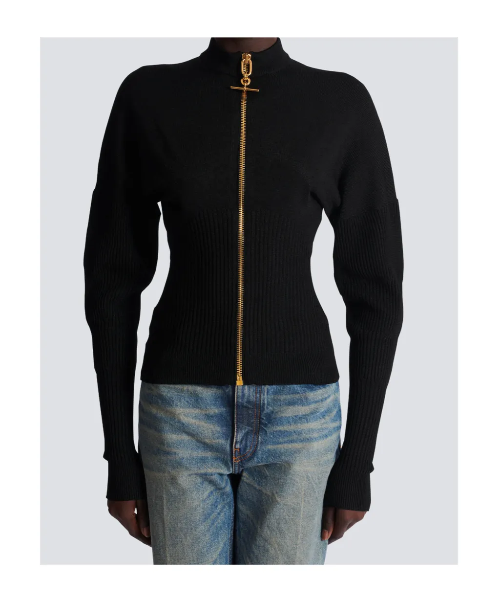 Balmain Zipped Knit Cardigan