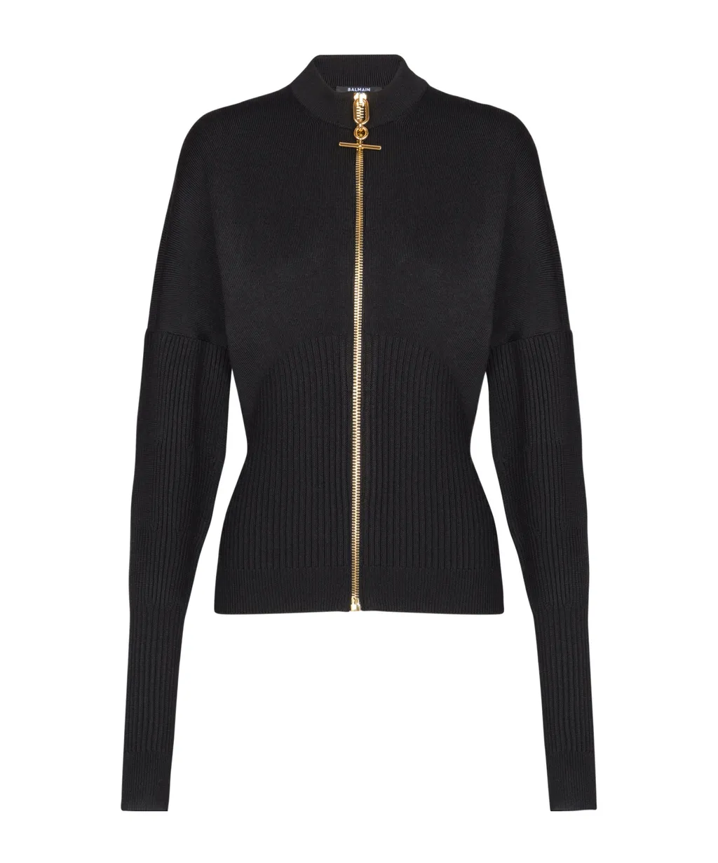 Balmain Zipped Knit Cardigan