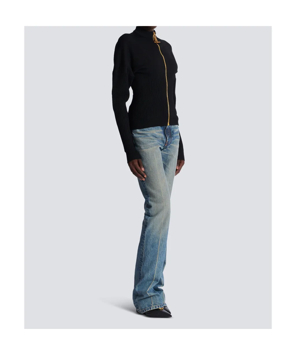 Balmain Zipped Knit Cardigan