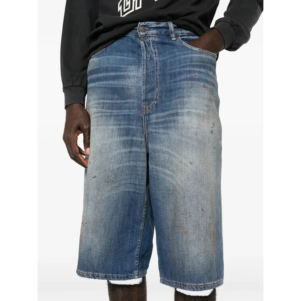Denim Shorts With Belt Loops