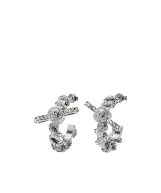 Versace Embellished Round Earrings