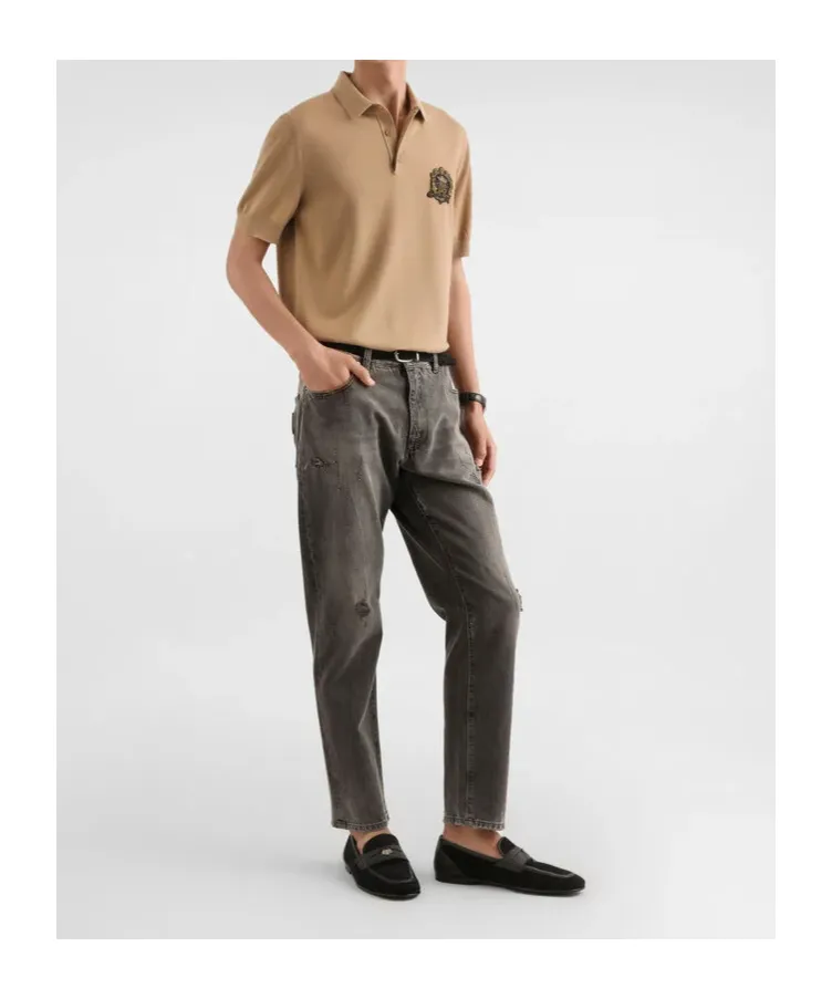 Dolce & Gabbana Heraldic Patch Polo Shirt