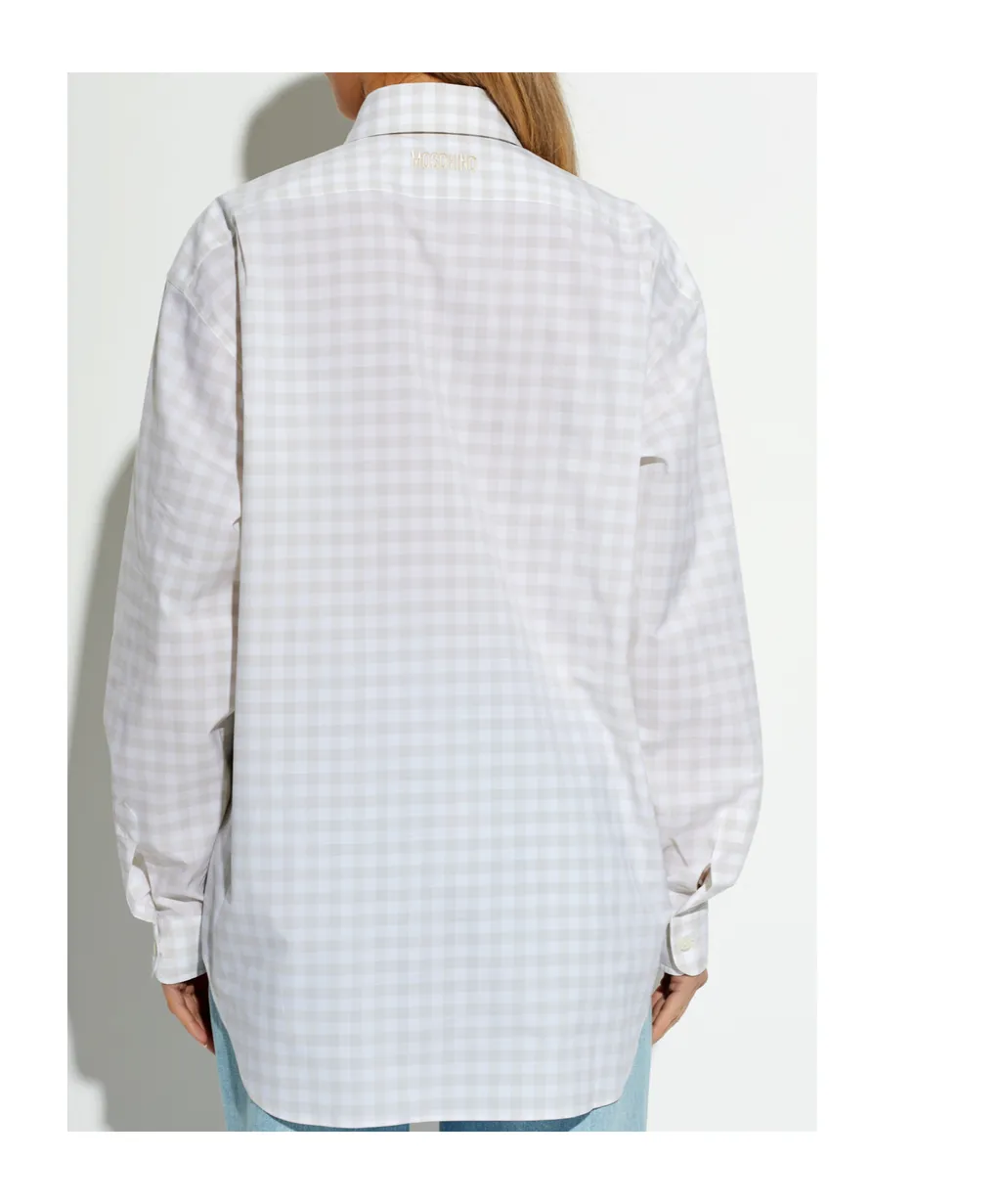 Moschino Checked Pattern Heart-Detail Shirt