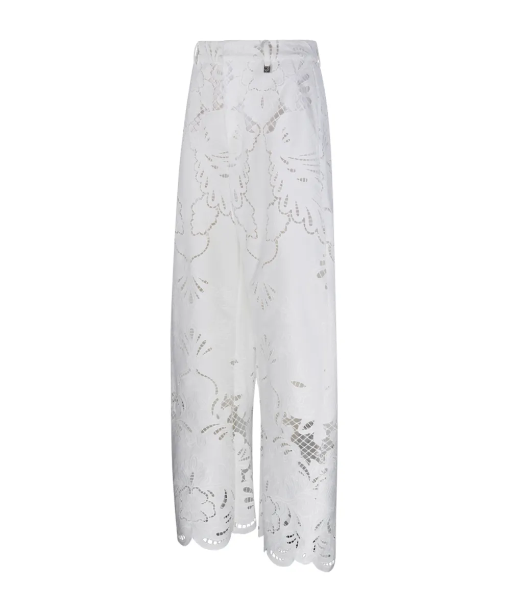 Giuseppe Di Morabito Broderie Lace Wide-Leg Pants