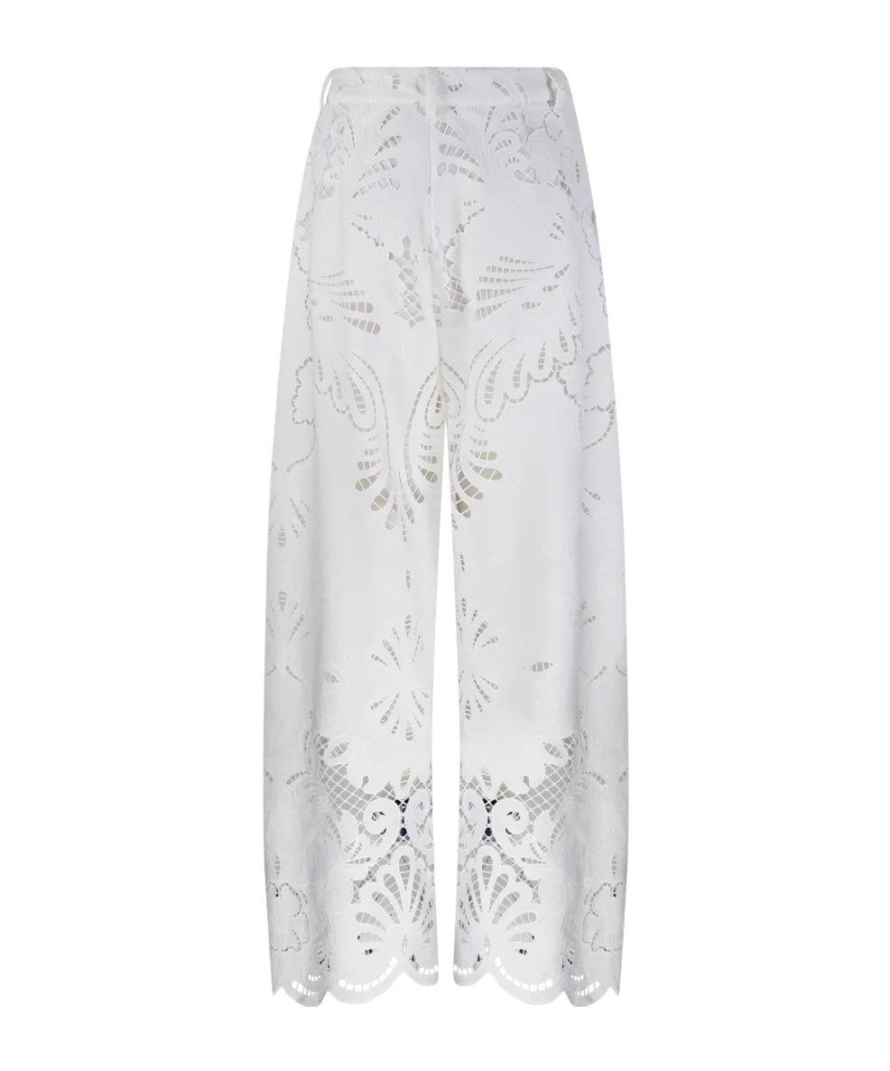 Giuseppe Di Morabito Broderie Lace Wide-Leg Pants