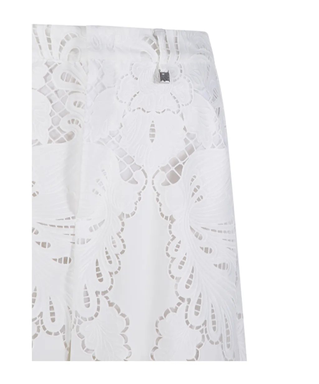 Giuseppe Di Morabito Broderie Lace Wide-Leg Pants