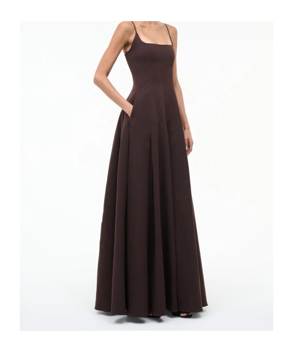 Joy Square-Neck Flared Maxi Dress