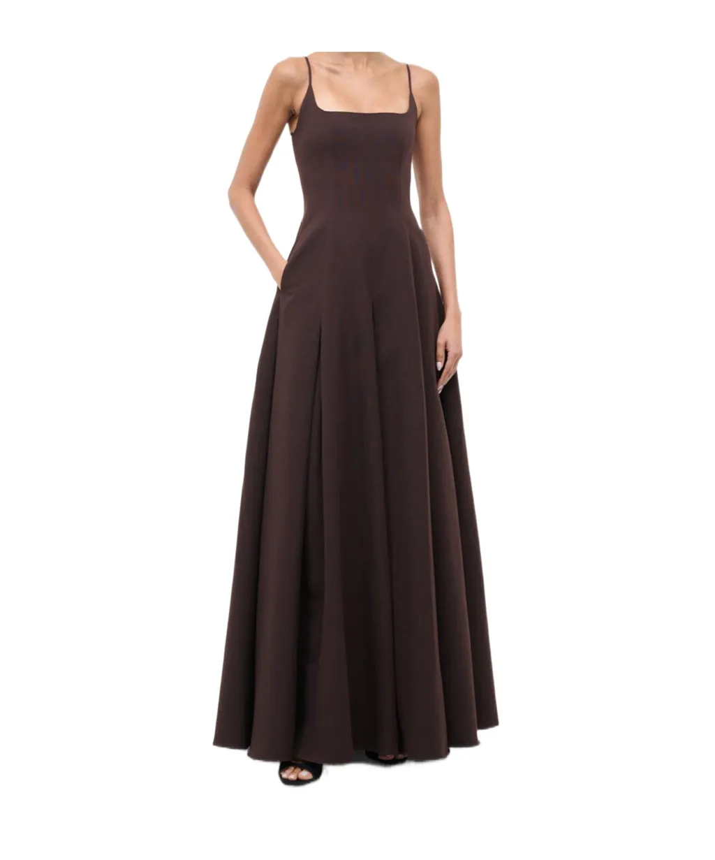 Joy Square-Neck Flared Maxi Dress