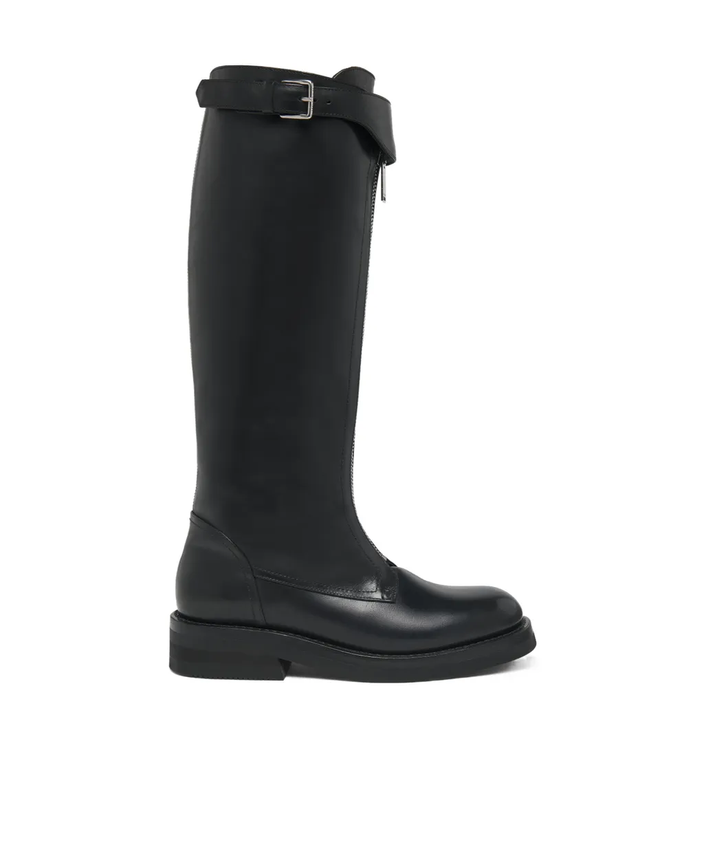 Alexander Mcqueen Countryside Zip-Detailed Buckle Knee Boots