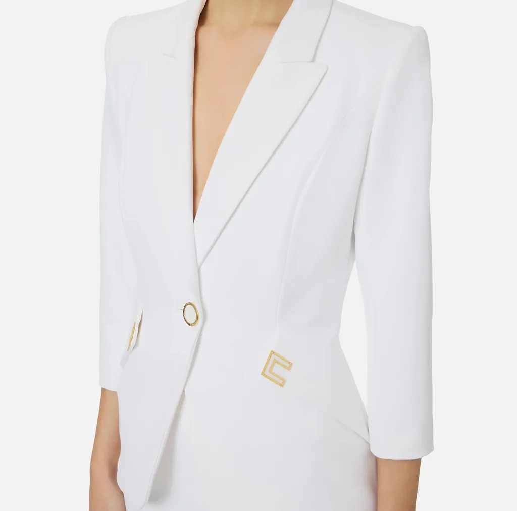Jacket In Double Layer Stretch CrÊPe Fabric With Logo Details