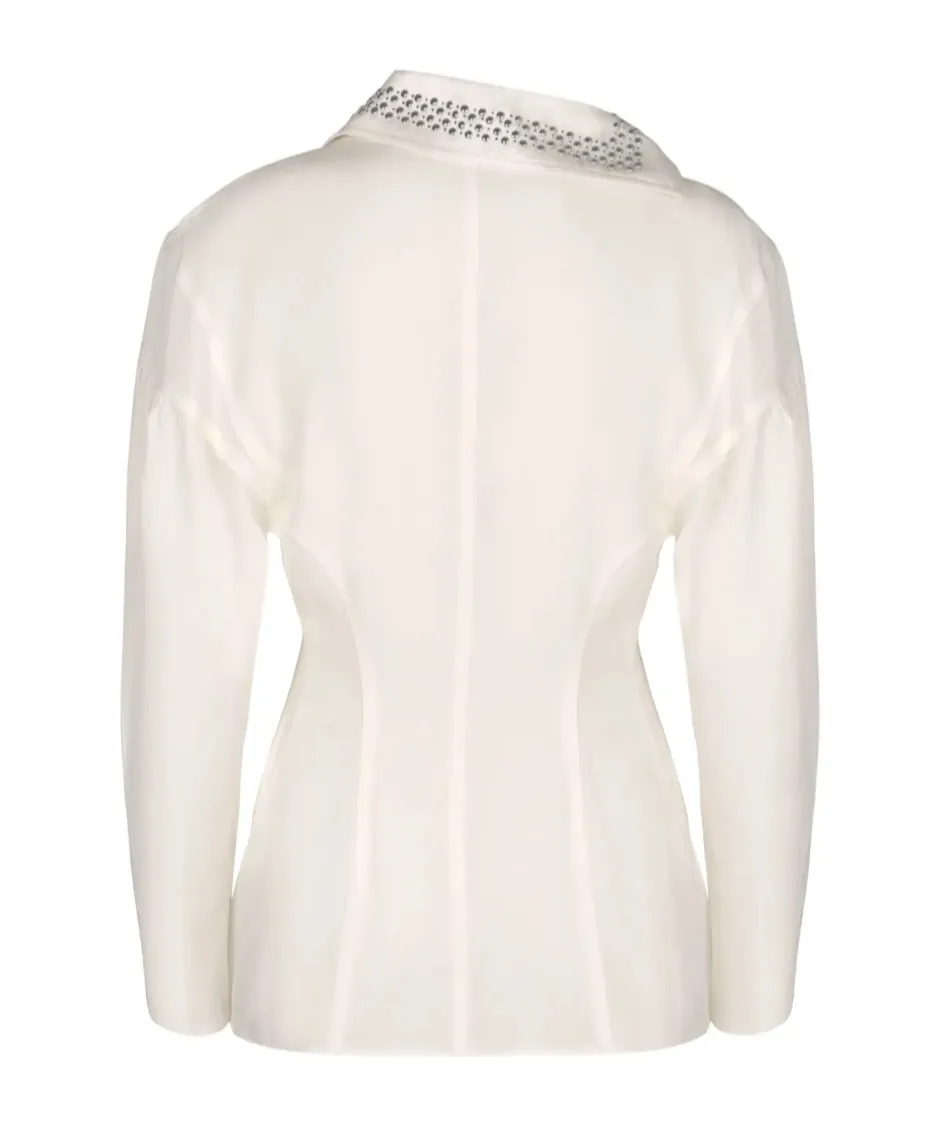 Long-Sleeve Studded Collar Blouse