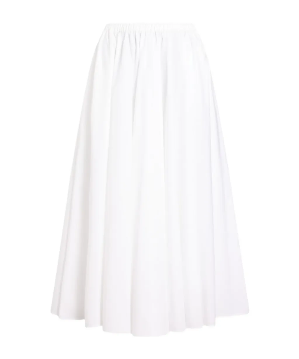 Elasticated-Waist Maxi A-Line Skirt