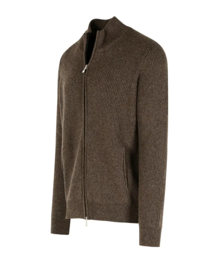 Gran Sasso High-Neck Zip-Up Cardigan