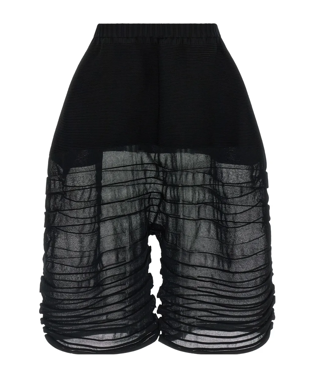 Issey Miyake Moving Knit Cropped Knitted Trousers