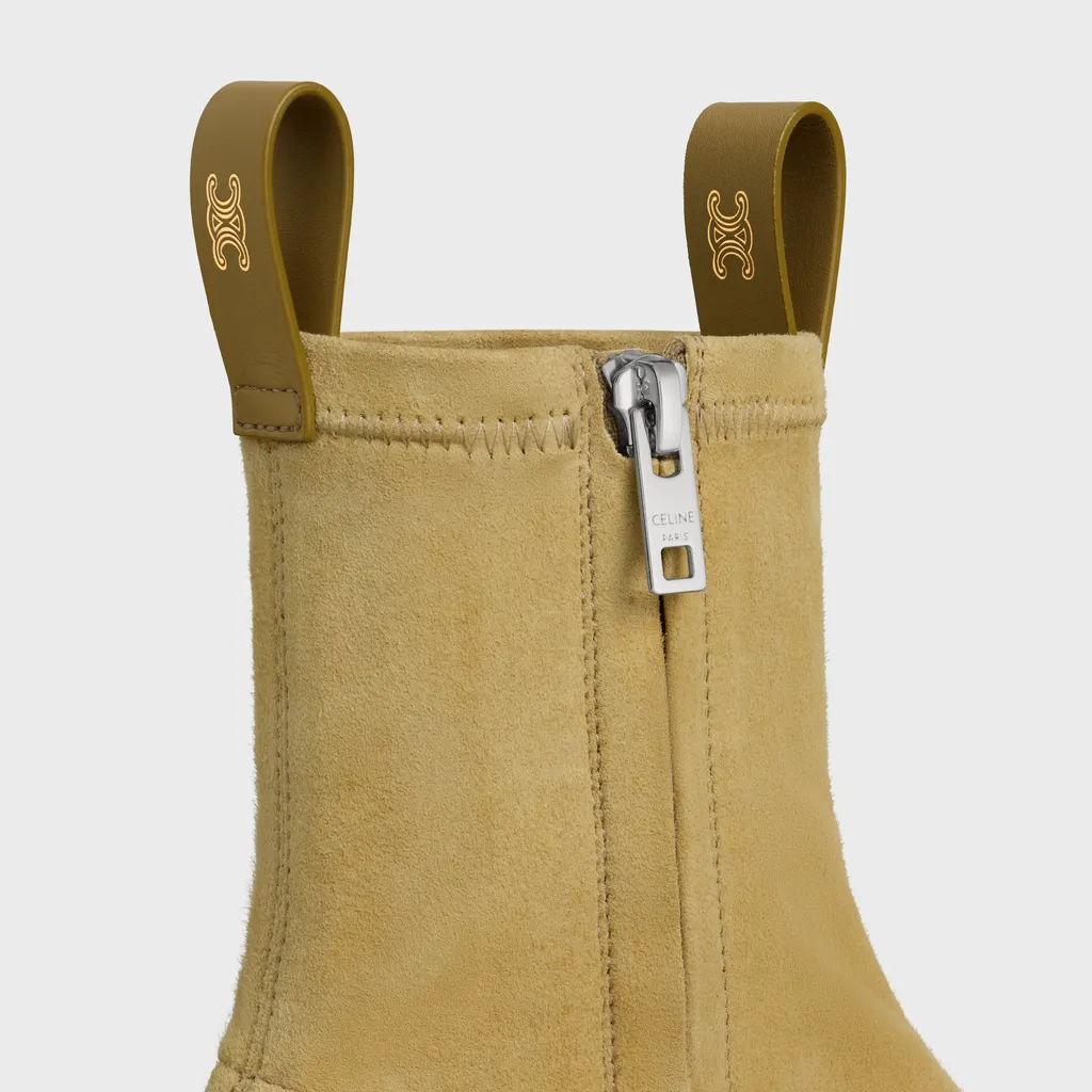 Flow - Zipped Boot In Stretch Suede Lambskin
