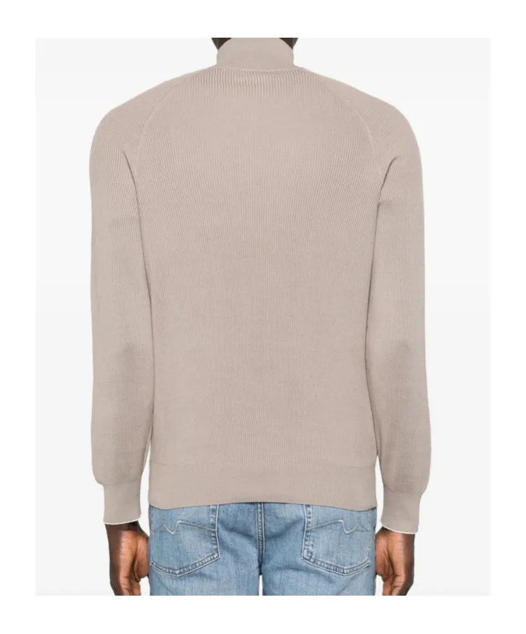 Ribbed Half-Zip Sweater