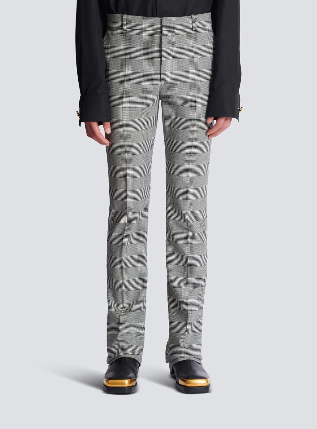 Balmain Prince Of Wales Darted Trousers