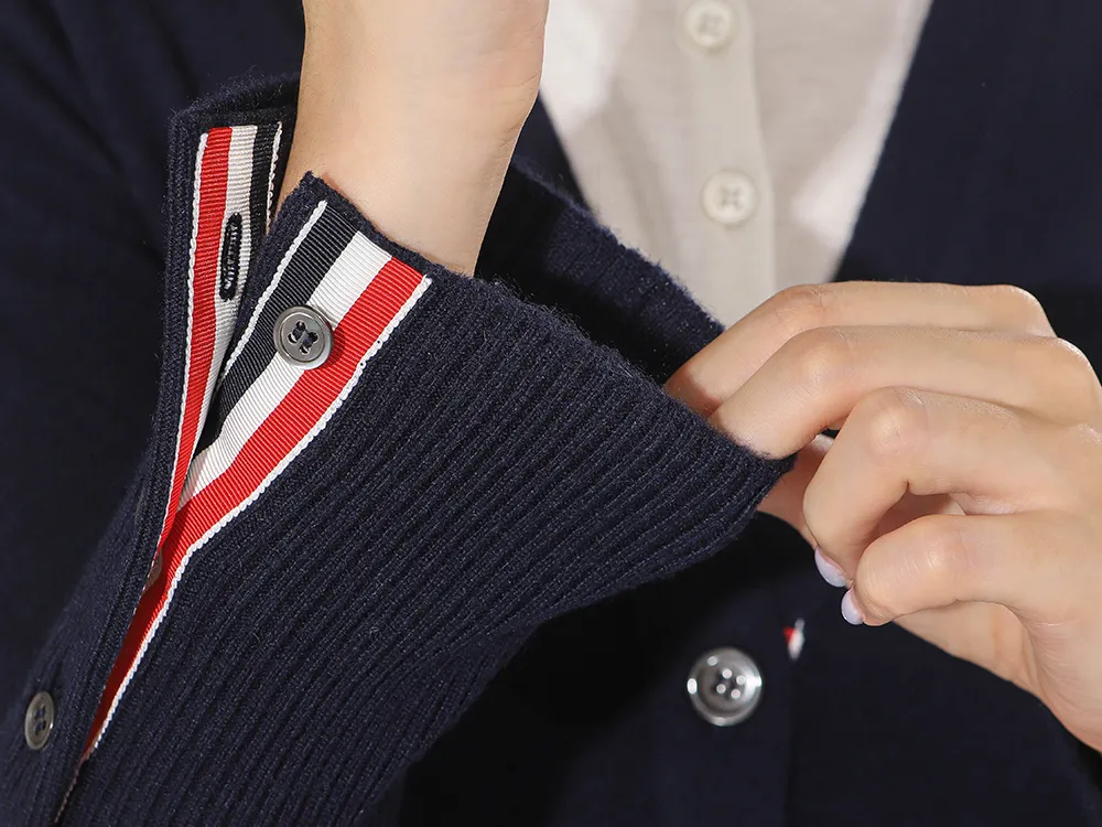 Thom Browne 4-Bar V-Neck Cardigan