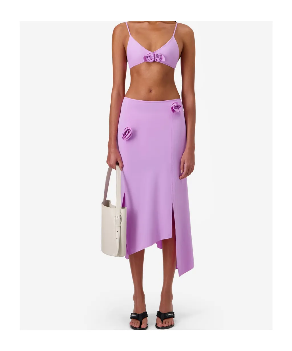 Floral Asymmetric Mid Skirt