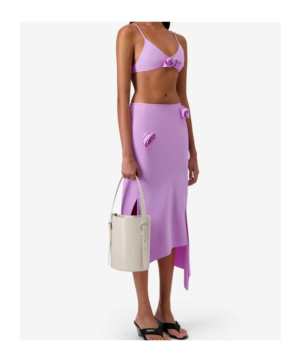 Floral Asymmetric Mid Skirt