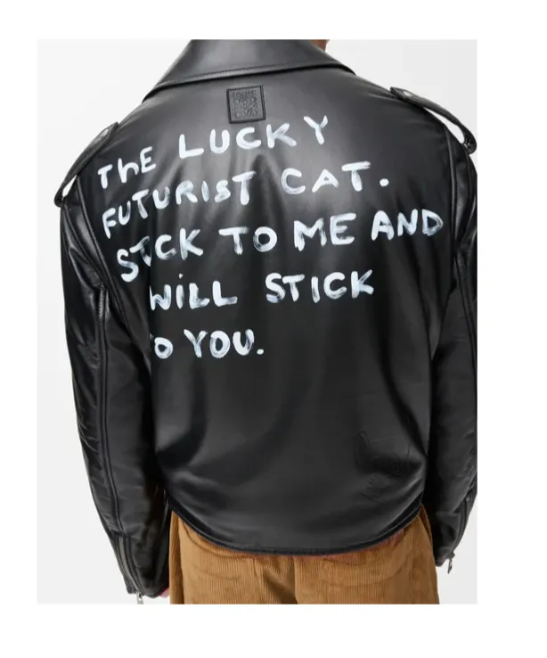 Long-Sleeved Leather Jacket