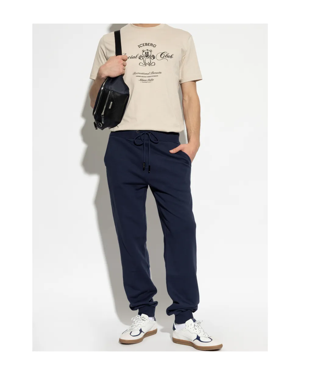 Iceberg Logo Embroidered Drawstring Sweatpants