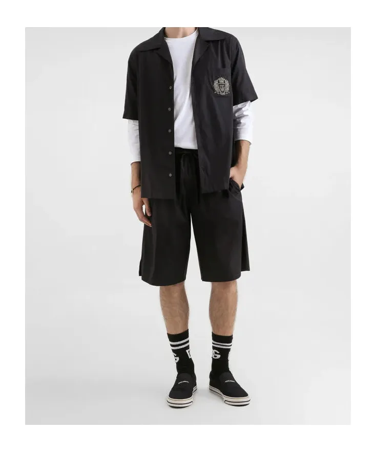 Dolce & Gabbana Heraldic Patch Elastic Waist Shorts