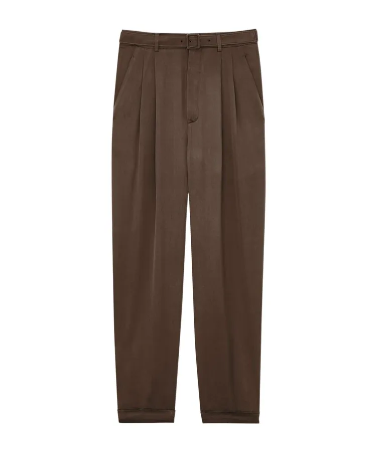 High-Waisted Belted Trousers