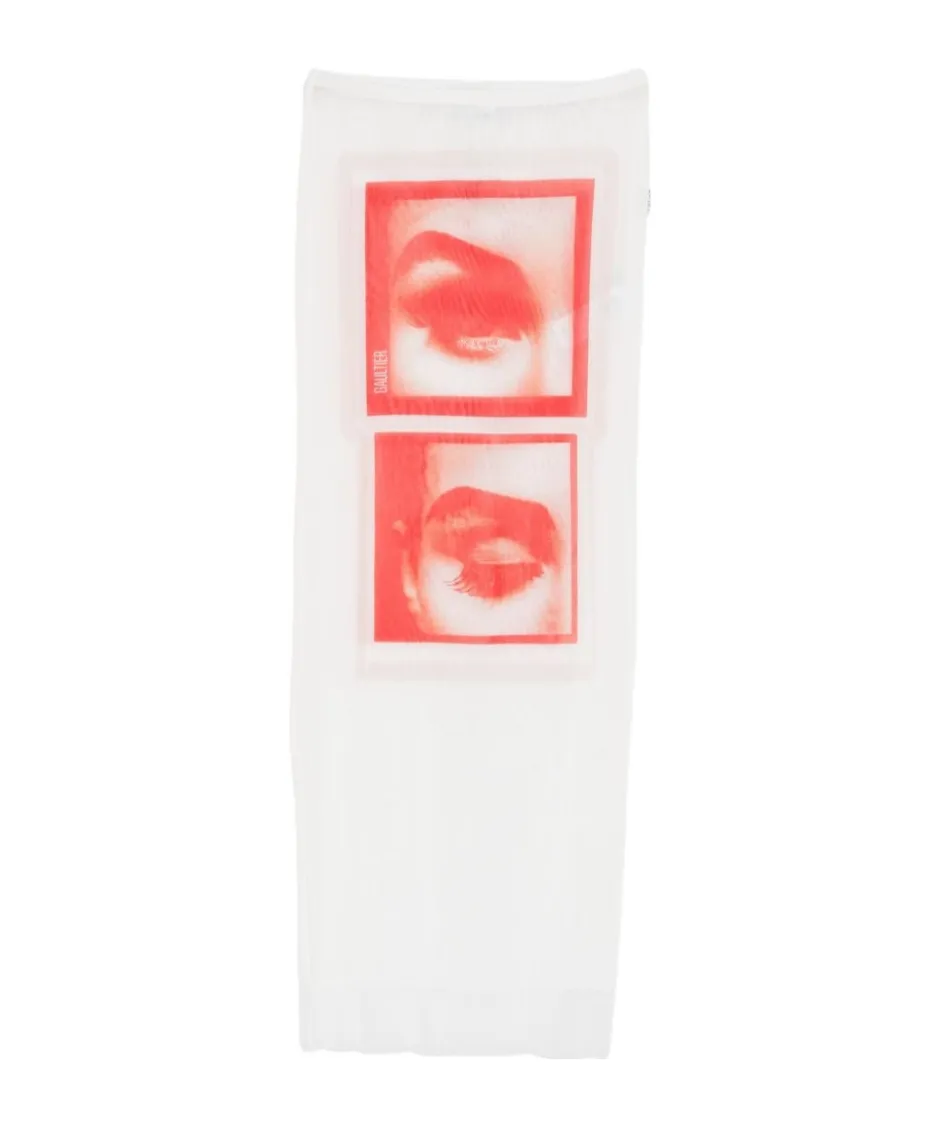 Eye Graphic Midi Skirt