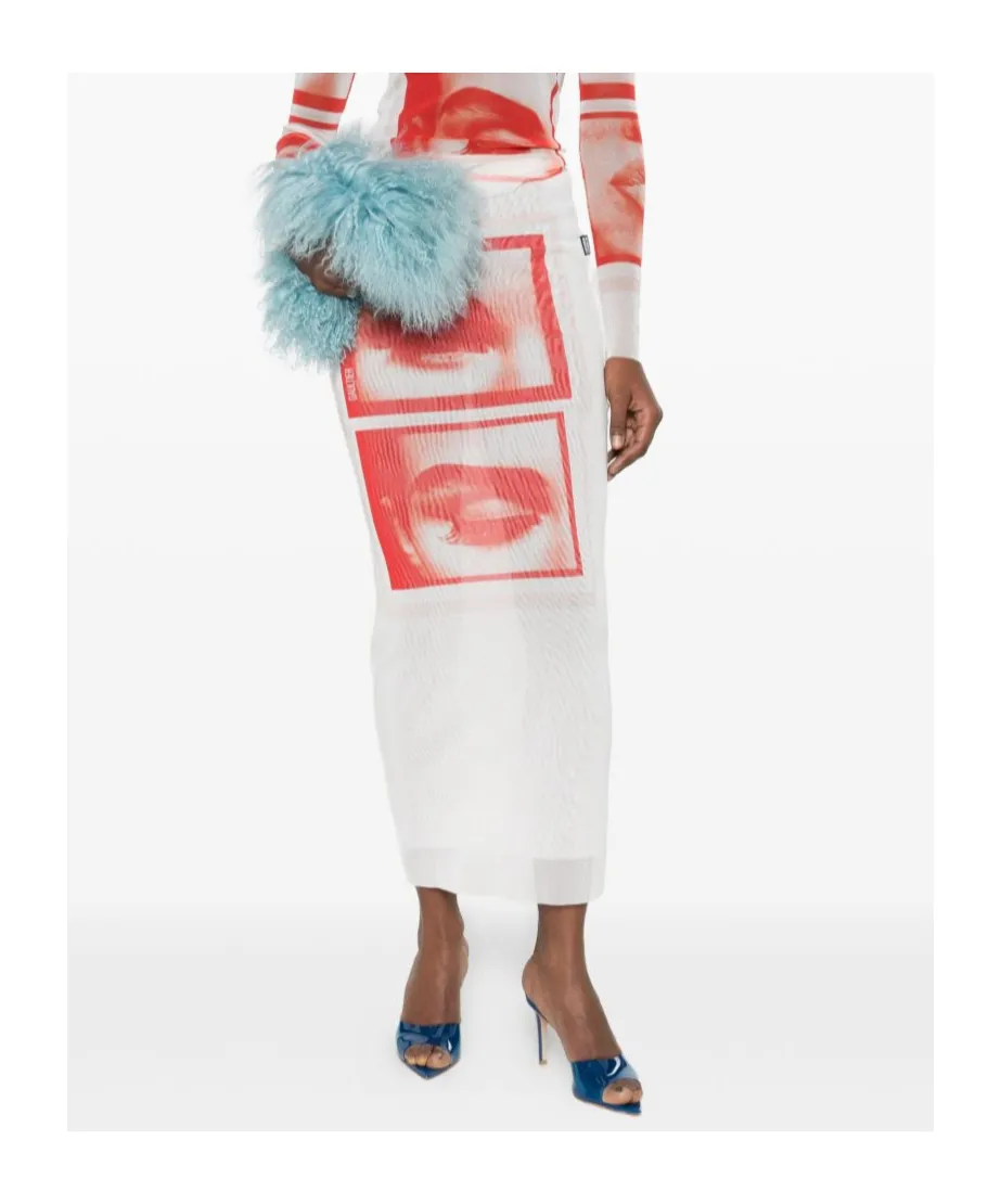 Eye Graphic Midi Skirt