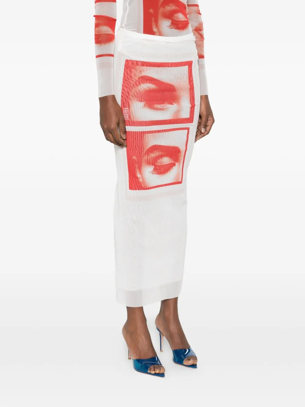 Eye Graphic Midi Skirt