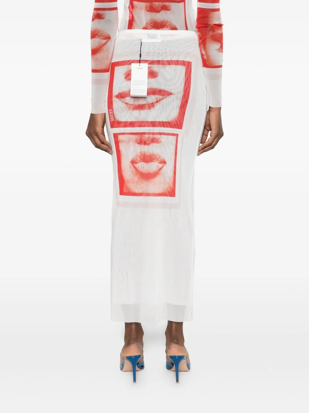 Eye Graphic Midi Skirt