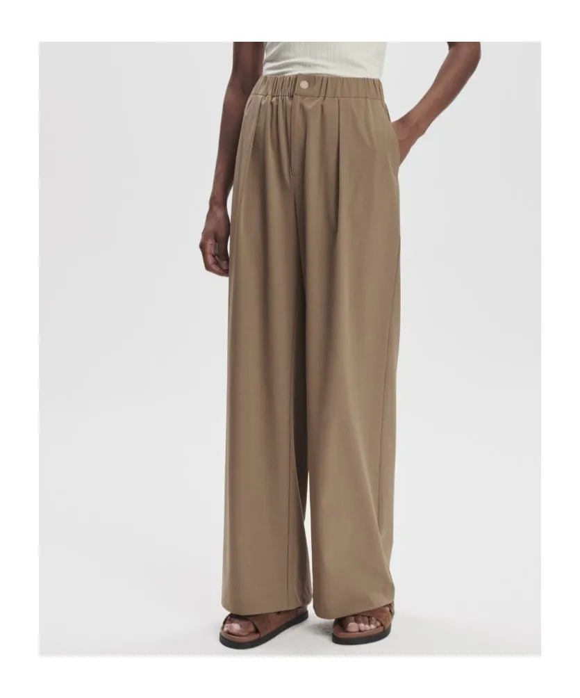 Kayson Pleated Woven Wide-Leg Pants