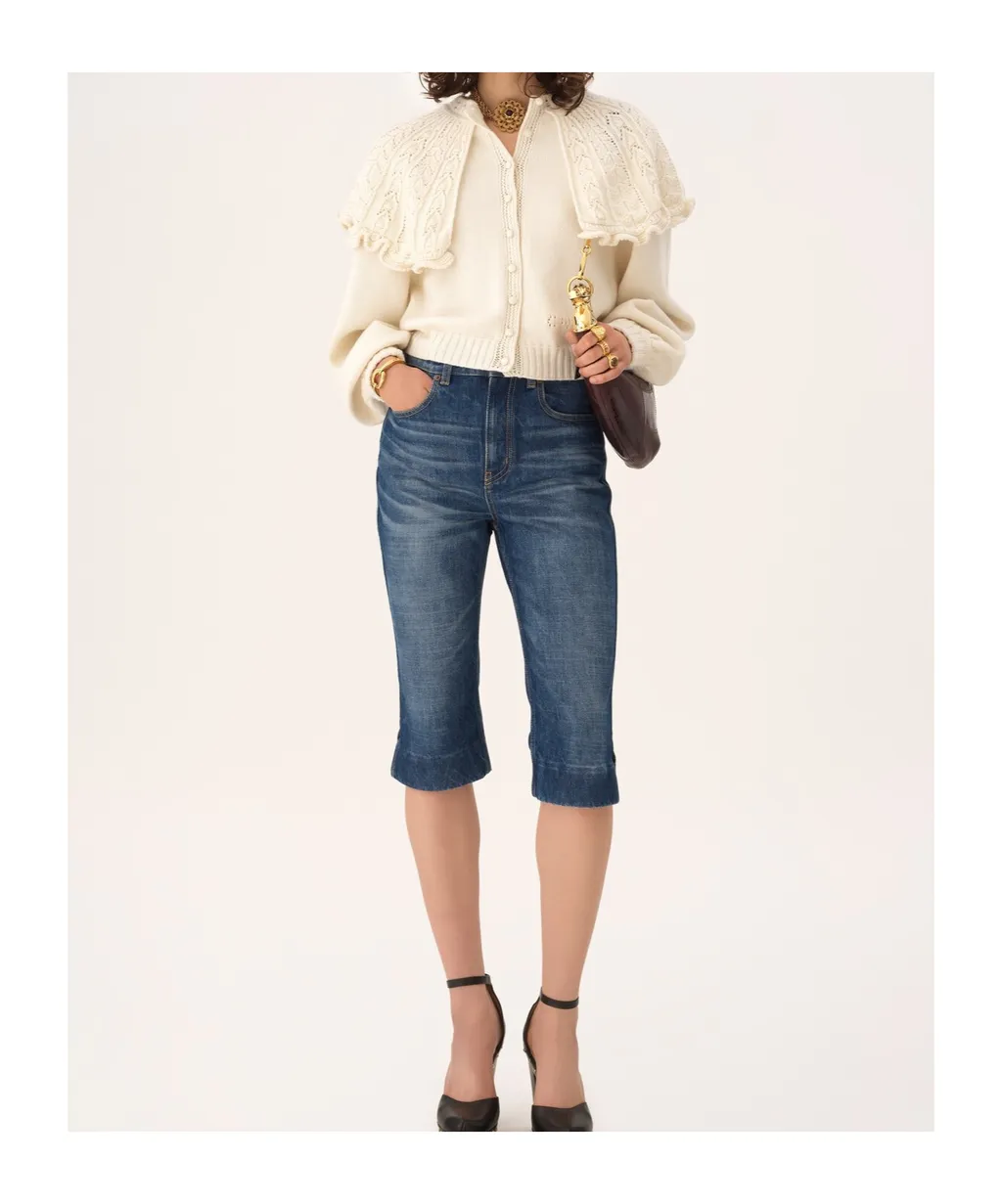 High-Waisted Cropped Jeans