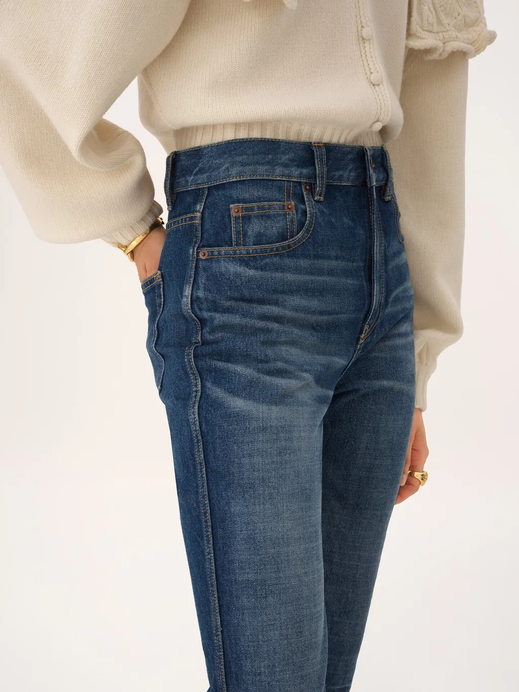 High-Waisted Cropped Jeans