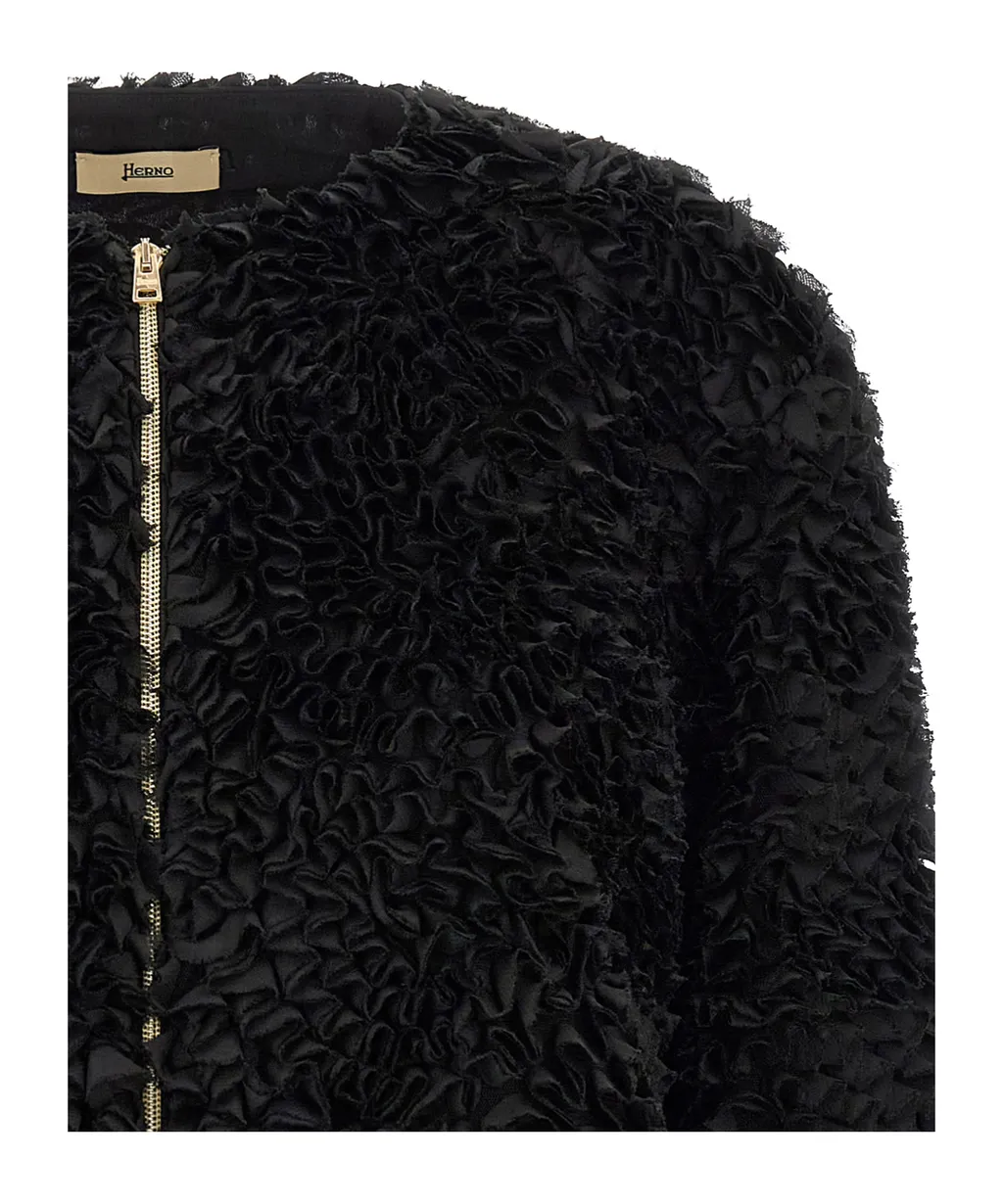 Herno Mini Ruffle Tulle Jacket